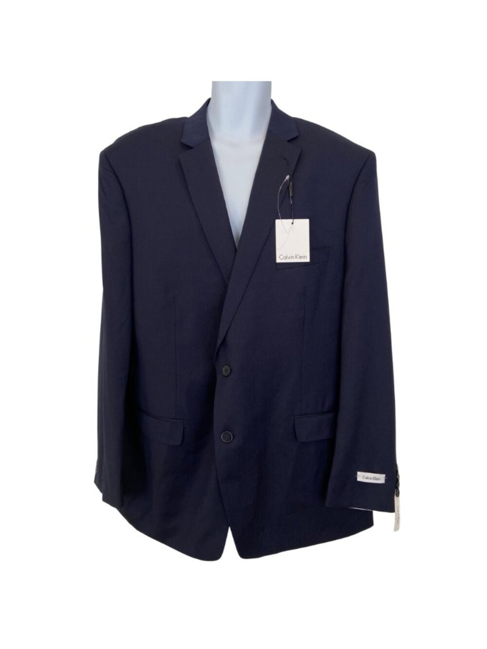 Calvin Klein NWT  50R Mens Slim Fit Navy Blue Suit Jacket Blazer 2-Button Classi